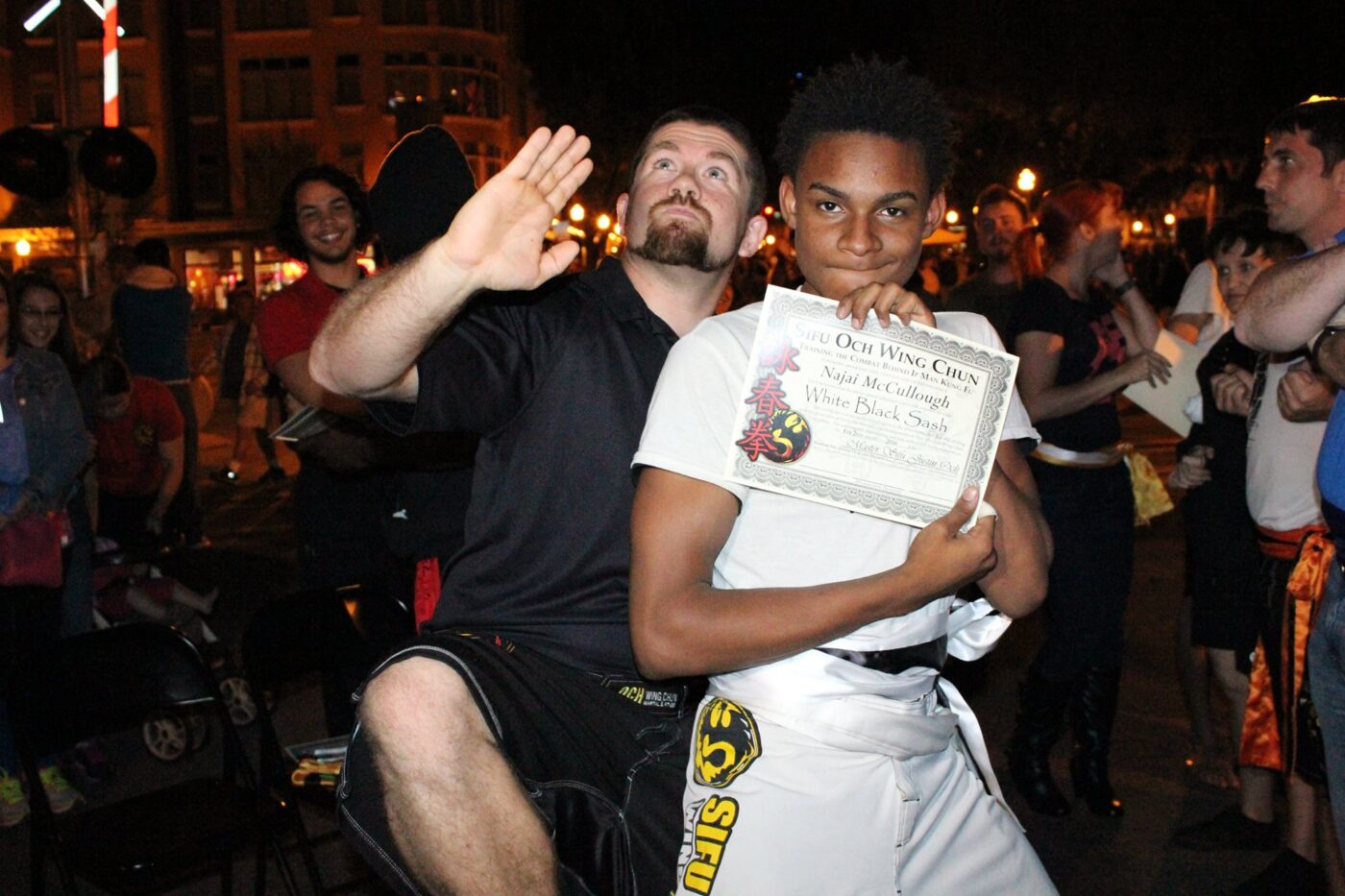 Najai McCullough, wing chun certificate, wing chun student, african student, black student, wing chun, student, tampa, florida, lakeland, fl
